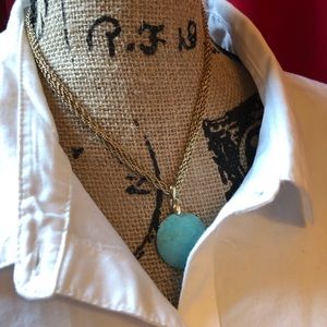 Monet gold chain with turquoise stone